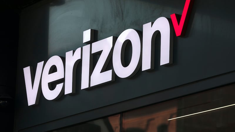 FILE - The Verizon logo is seen on a storefront, Friday, Sep. 1, 2023, in Boston.