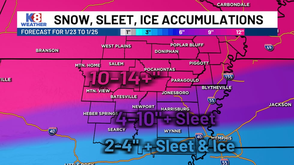 Acumulaciones de nieve, aguanieve y hielo