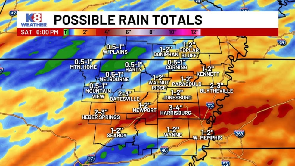 Las fuertes lluvias podrían provocar inundaciones aisladas en nuestros condados del sur.