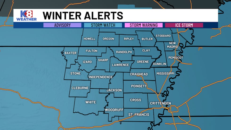 Se han emitido alertas invernales para toda la Región 8.