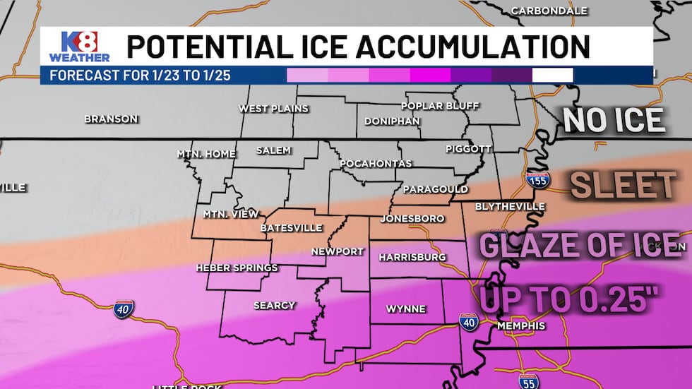 posibles acumulaciones de hielo