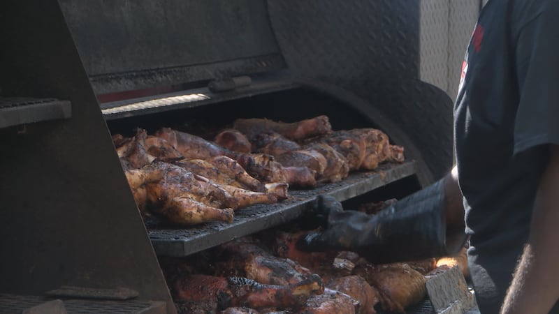 The BBQ smokers were up and running early in downtown Jonesboro on day two of BBQ Fest.